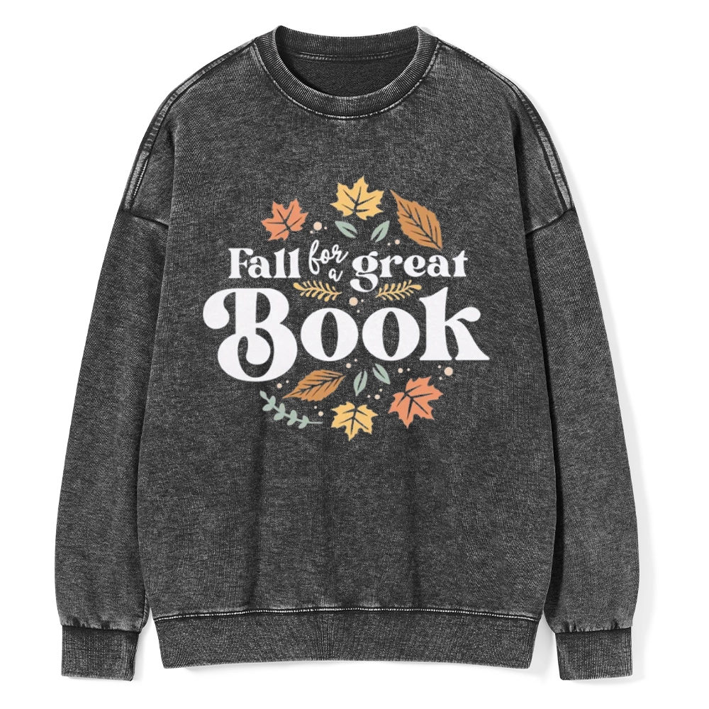 Pagewings  Thanksgiving Fall For A Great Book Unisex Washed Sweatshirt