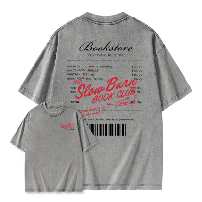 Pagewings Slow Burn Book Club Unisex Washed T-shirt