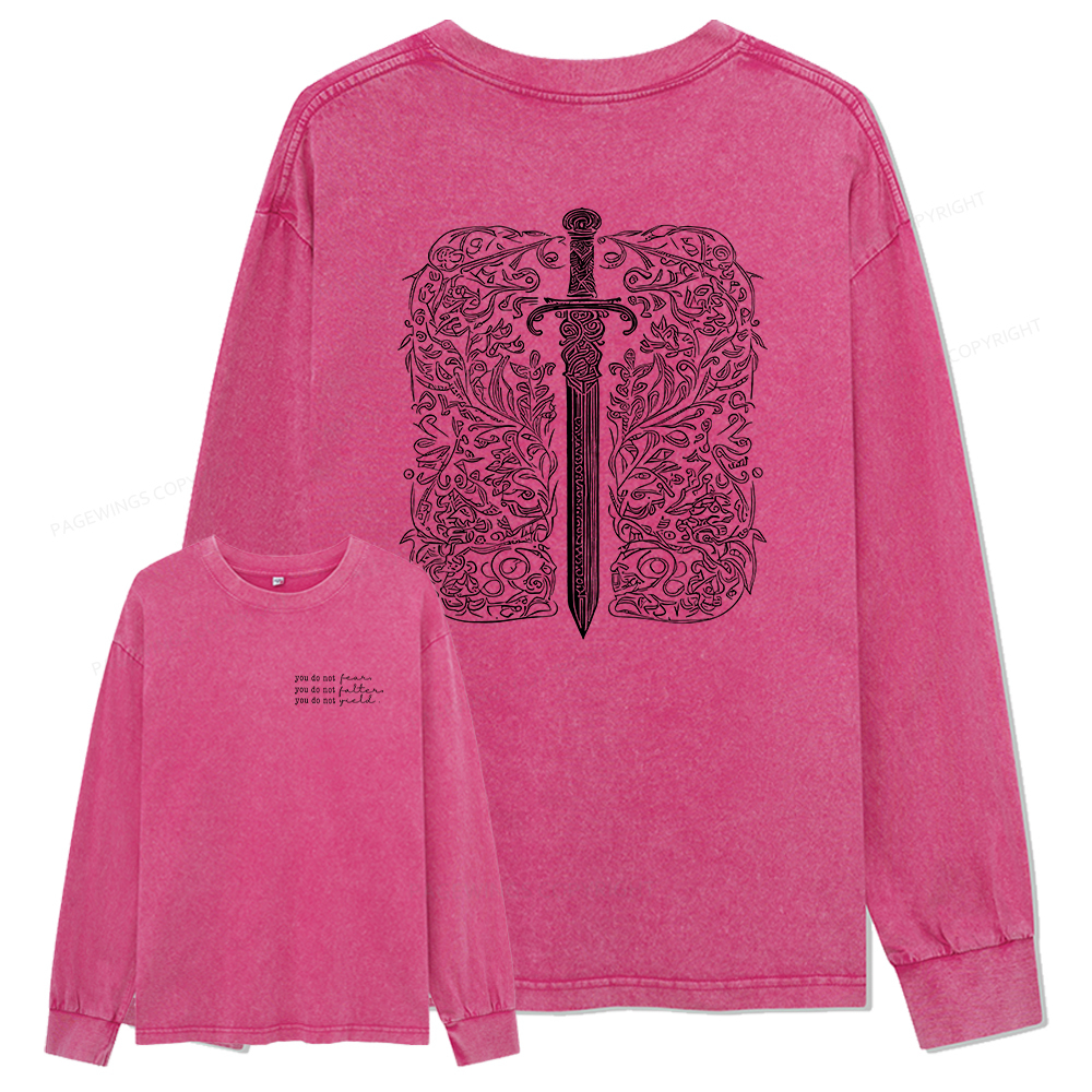 pagewings You Do Not Yield Unisex Washed Long Sleeve T-shirt