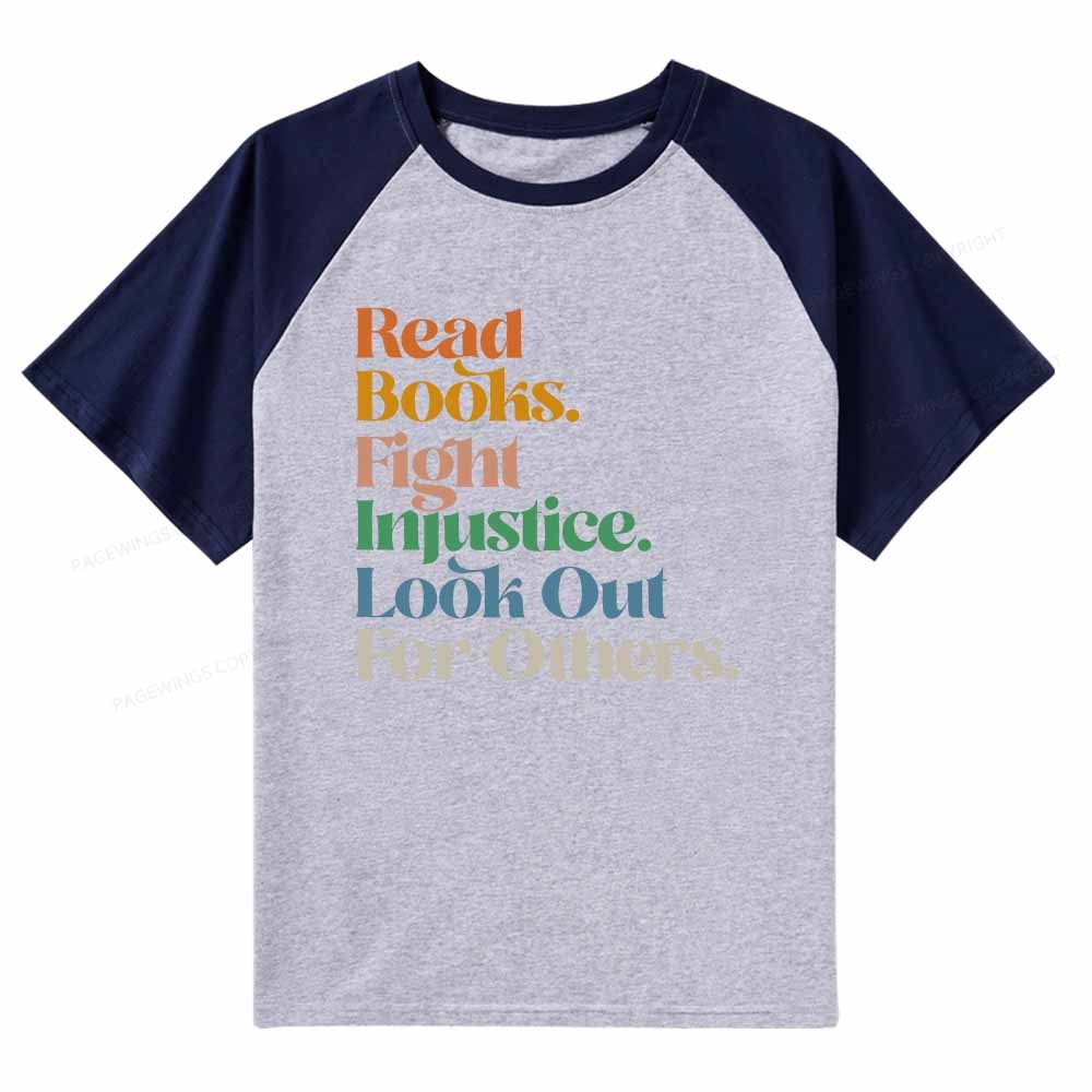 Pagewings Read Banned Books Social Justice Raglan T-shirt