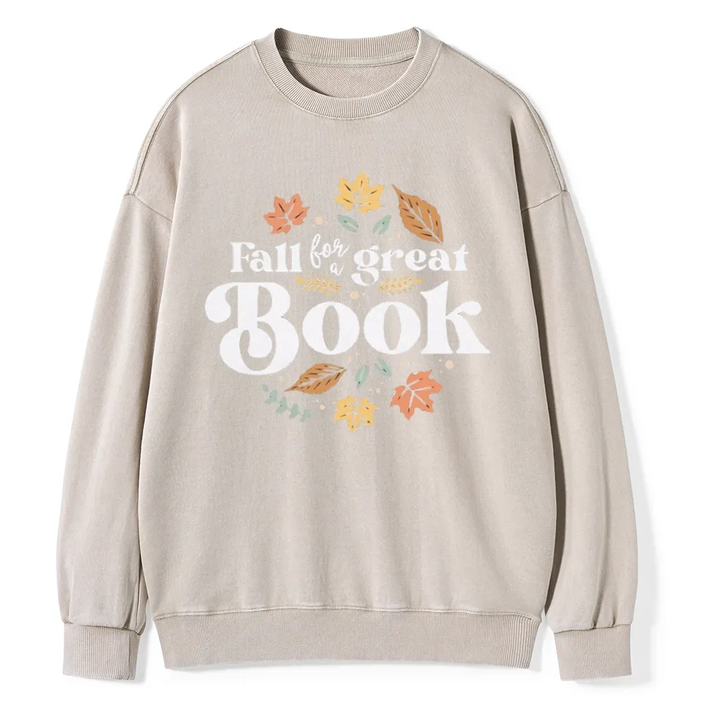 Pagewings  Thanksgiving Fall For A Great Book Unisex Washed Sweatshirt
