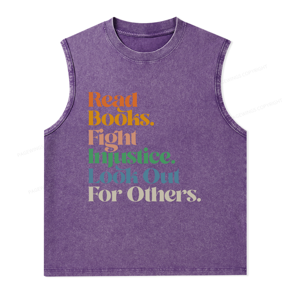 Pagewings Read Banned Books Social Justice Shirt Unisex Washed Tank Top