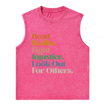 Pagewings Read Banned Books Social Justice Shirt Unisex Washed Tank Top