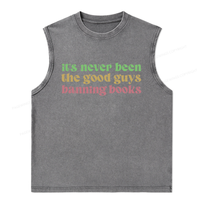 Pagewings It's Never Been the Good Guys Banning Books Unisex Washed Tank Top
