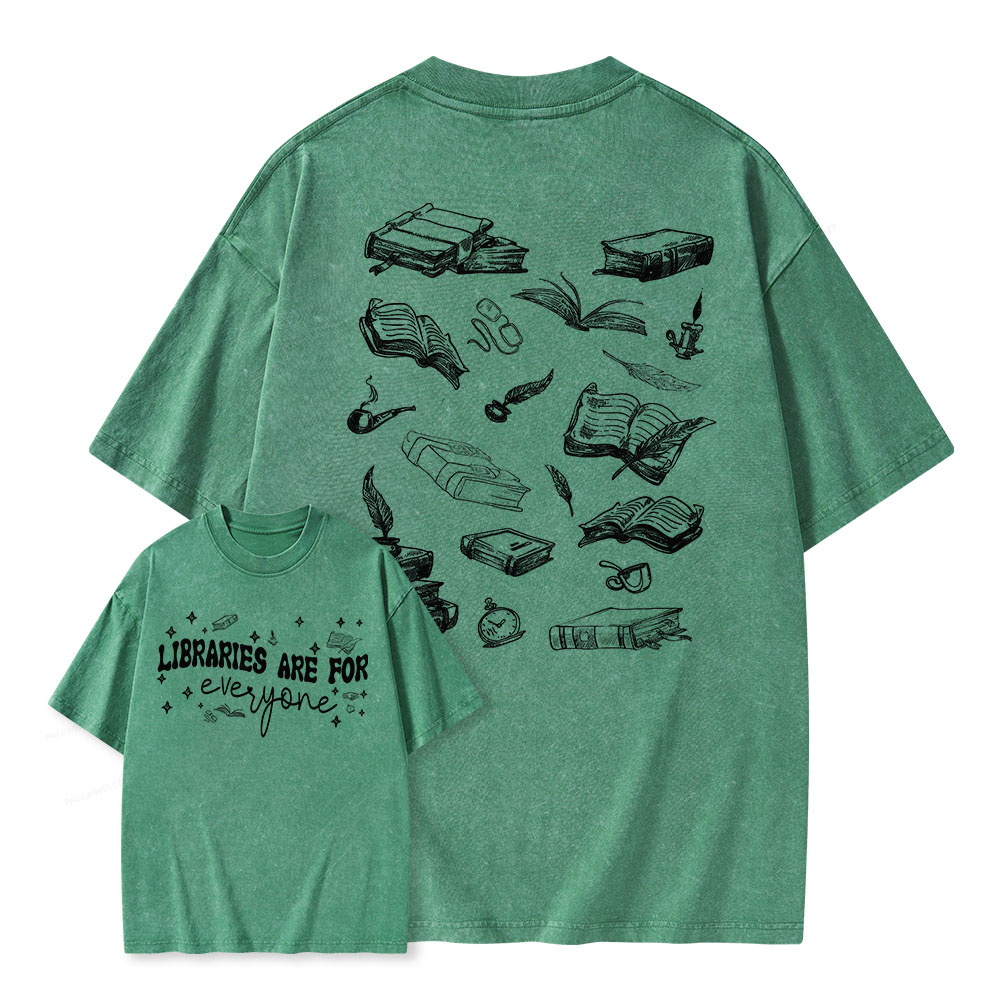 Pagewings Libraries Are For Everyone Unisex Washed T-shirt