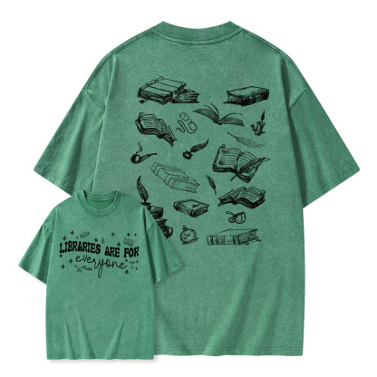 Pagewings Libraries Are For Everyone Unisex Washed T-shirt