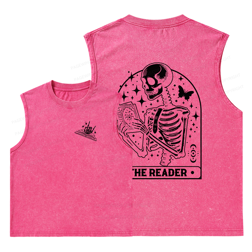 Pagewings The Reader Tarot Card Shirt Unisex Washed Tank Top