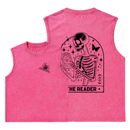 Pagewings The Reader Tarot Card Shirt Unisex Washed Tank Top