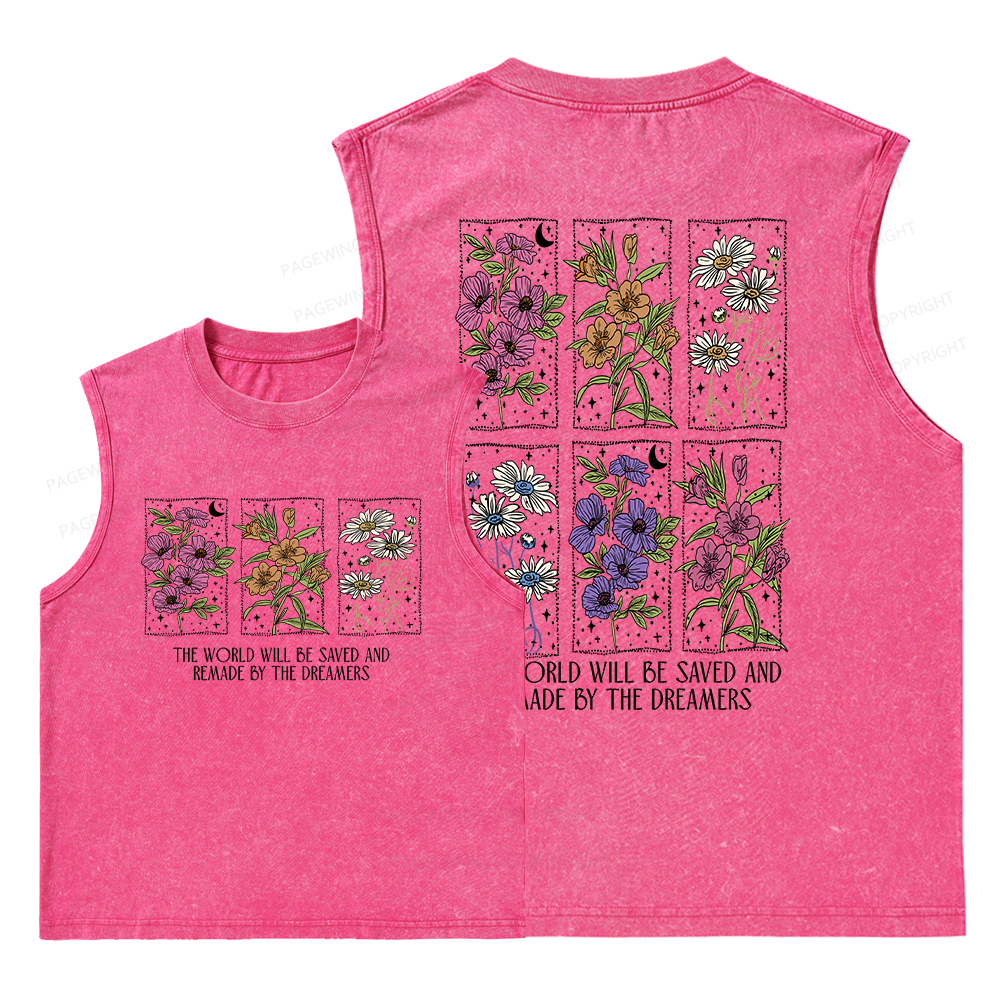 Pagewings The World Will Be Saved And Remade Unisex Washed Tank Top