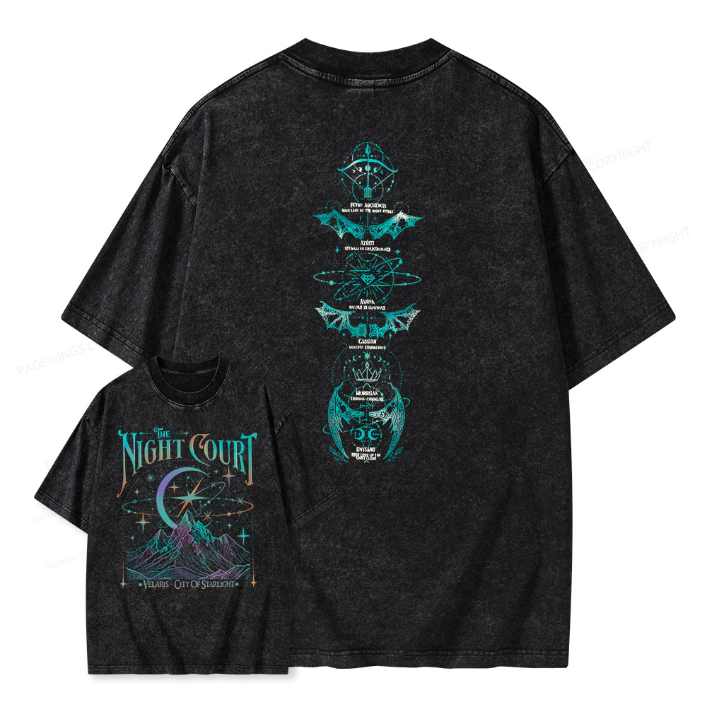 Pagewings  The Night Court Unisex Washed T-shirt