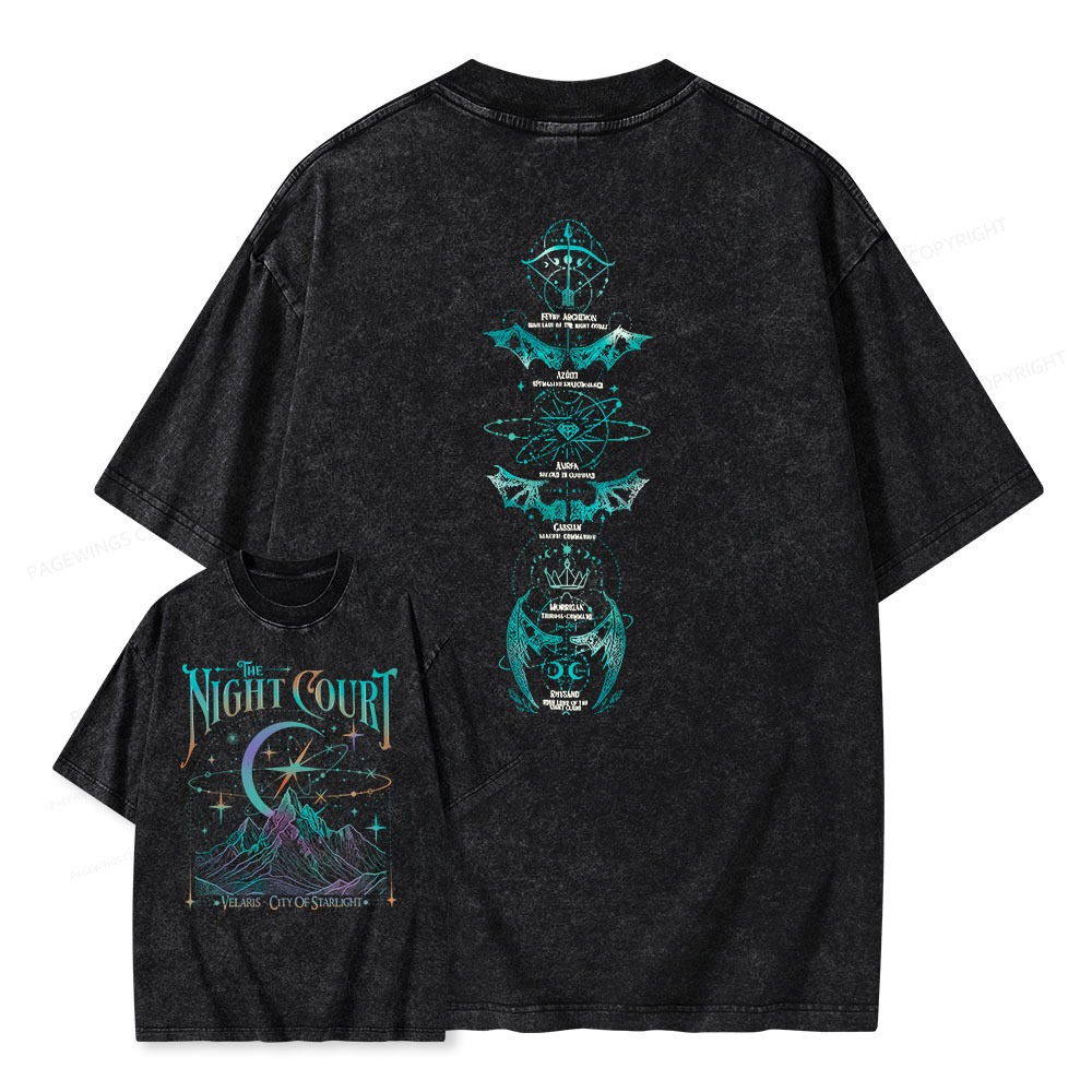 Pagewings The Night Court Unisex Washed T-shirt