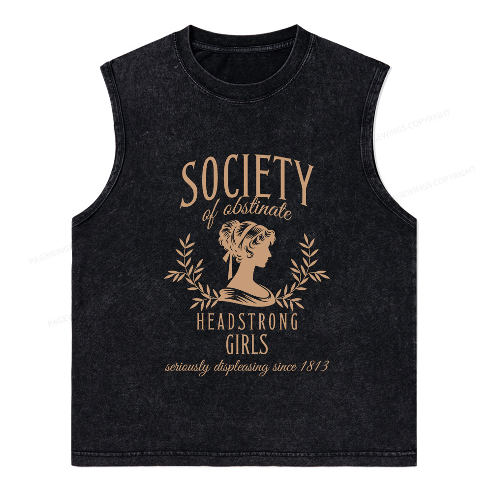 Pagewings Society Of Obstinate Headstrong Girls Unisex Washed Tank Top