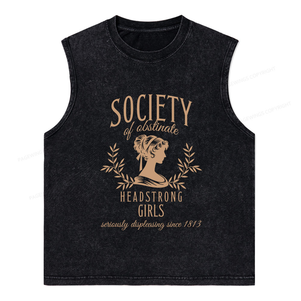 Pagewings Society Of Obstinate Headstrong Girls Unisex Washed Tank Top