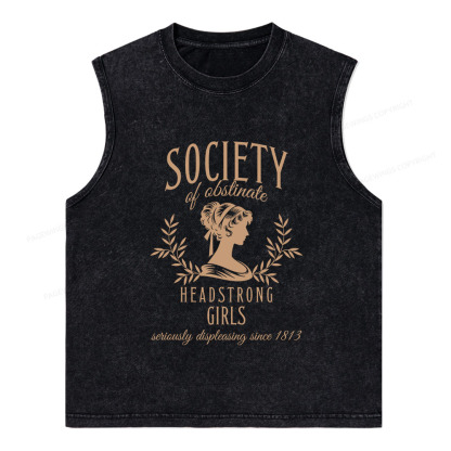 Pagewings Society Of Obstinate Headstrong Girls Unisex Washed Tank Top