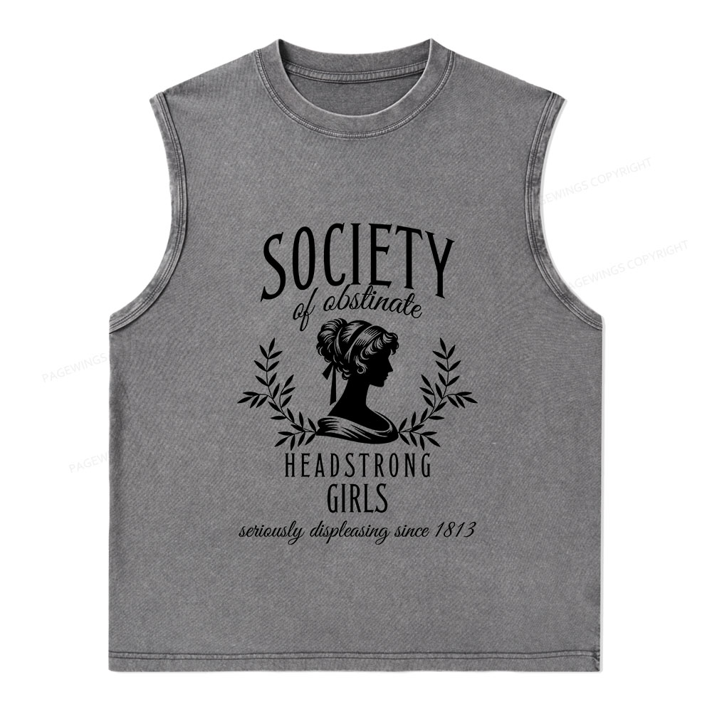 Pagewings Society Of Obstinate Headstrong Girls Unisex Washed Tank Top