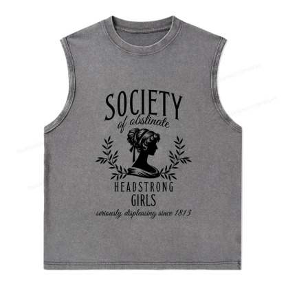 Pagewings Society Of Obstinate Headstrong Girls Unisex Washed Tank Top