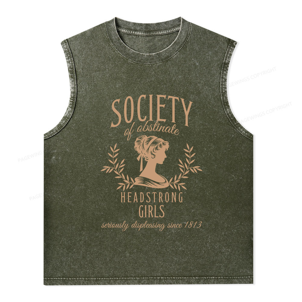 Pagewings Society Of Obstinate Headstrong Girls Unisex Washed Tank Top