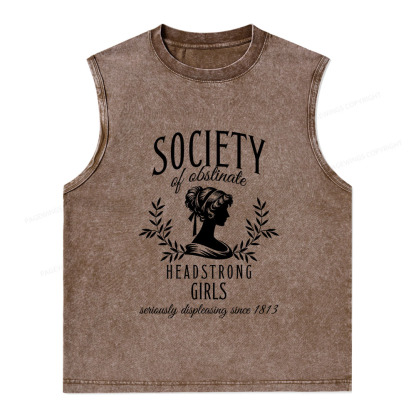 Pagewings Society Of Obstinate Headstrong Girls Unisex Washed Tank Top