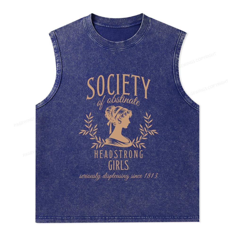 Pagewings Society Of Obstinate Headstrong Girls Unisex Washed Tank Top