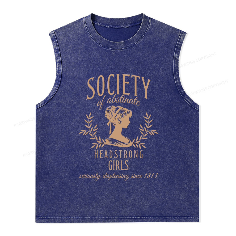 Pagewings Society Of Obstinate Headstrong Girls Unisex Washed Tank Top