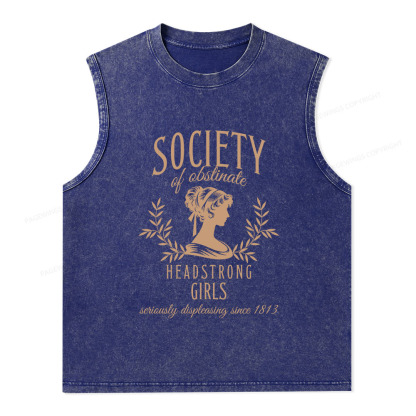 Pagewings Society Of Obstinate Headstrong Girls Unisex Washed Tank Top