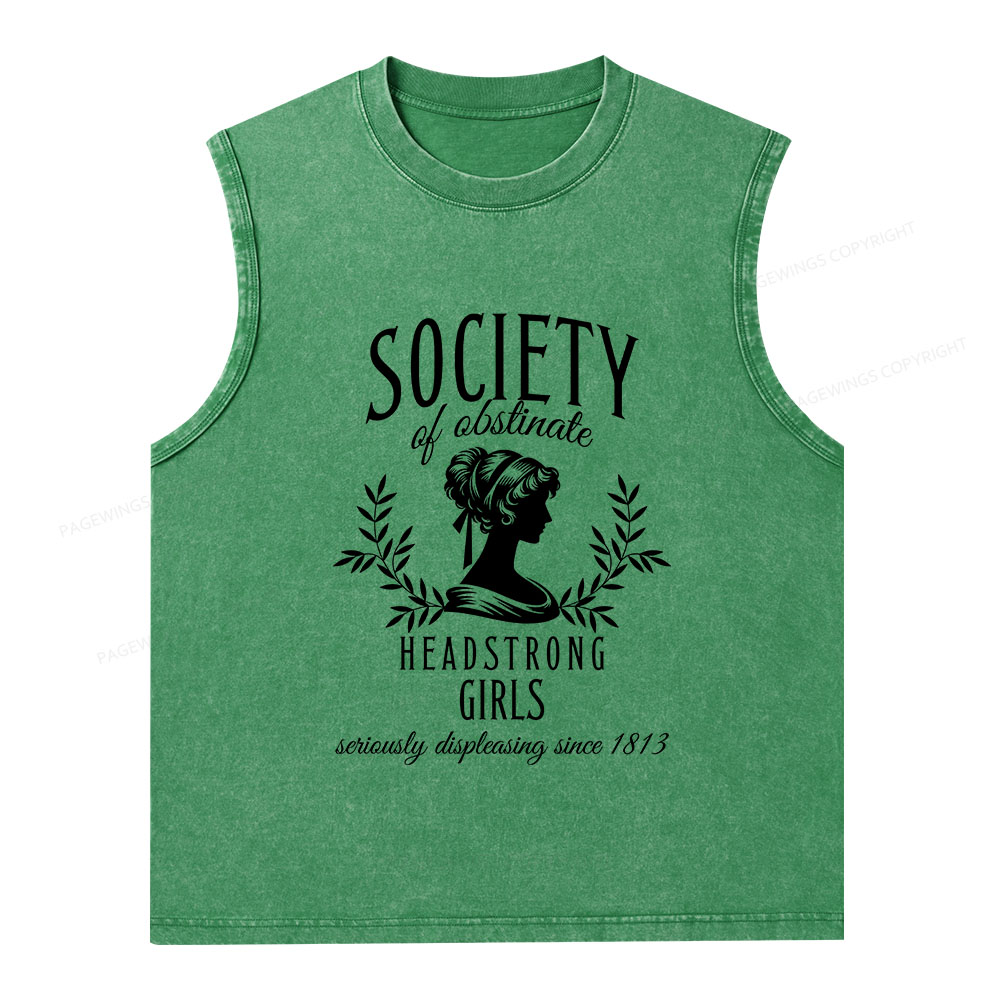 Pagewings Society Of Obstinate Headstrong Girls Unisex Washed Tank Top