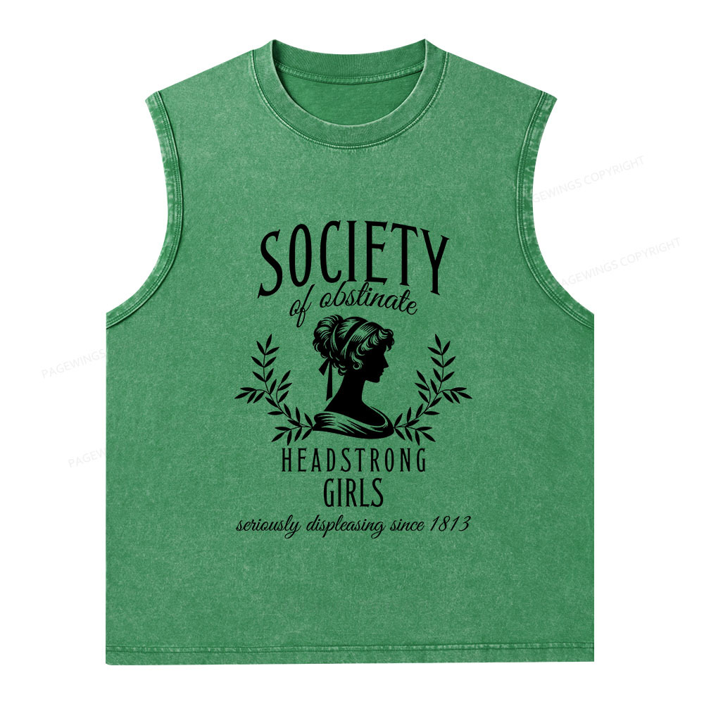 Pagewings Society Of Obstinate Headstrong Girls Unisex Washed Tank Top