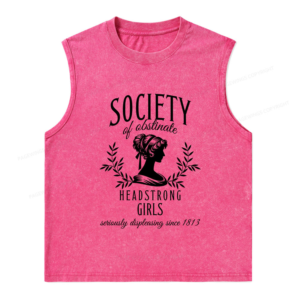 Pagewings Society Of Obstinate Headstrong Girls Unisex Washed Tank Top