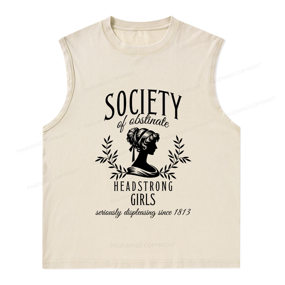 Pagewings Society Of Obstinate Headstrong Girls Unisex Washed Tank Top