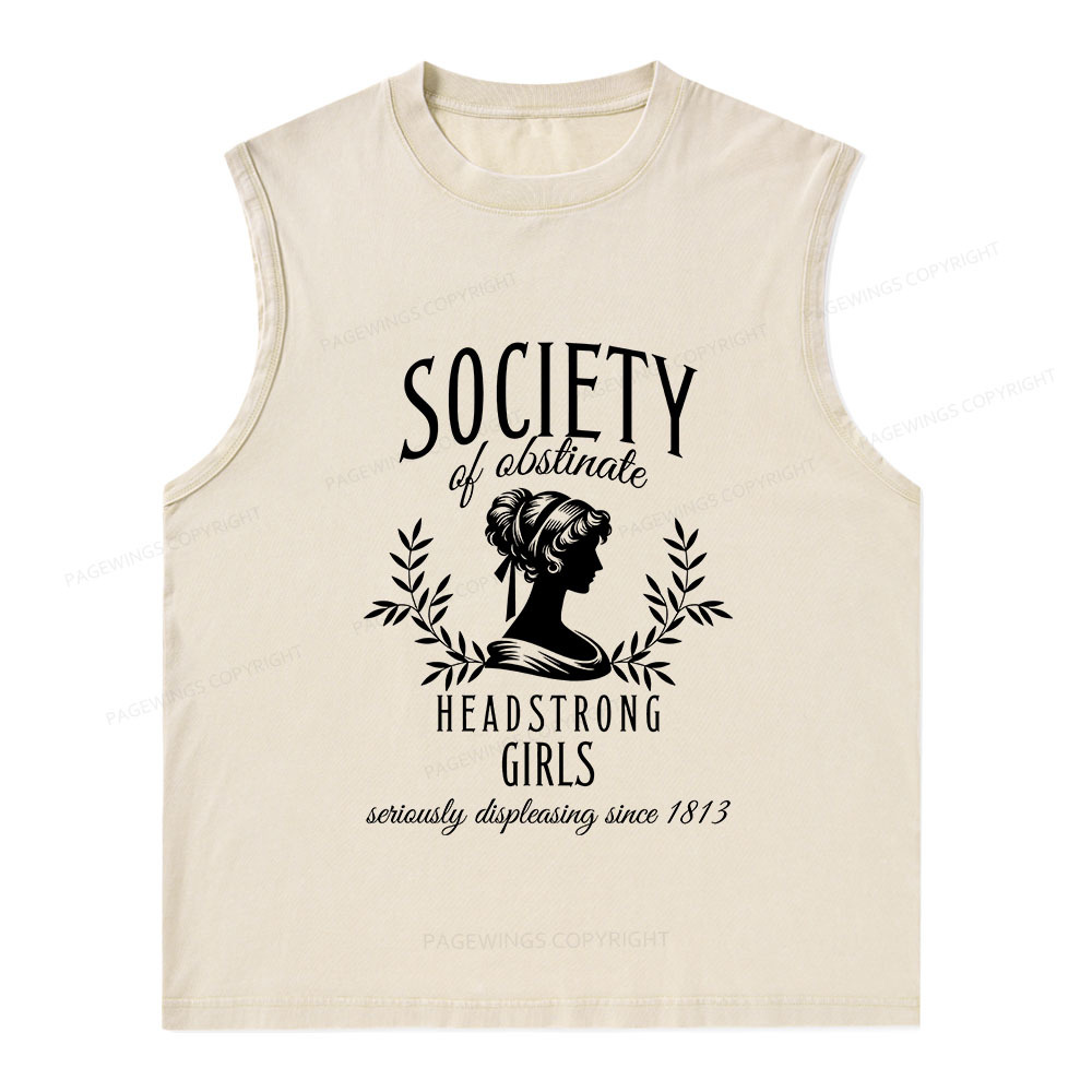 Pagewings Society Of Obstinate Headstrong Girls Unisex Washed Tank Top