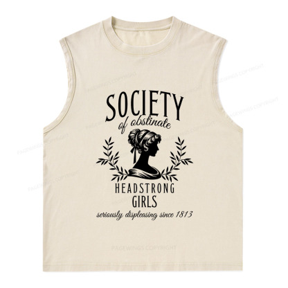 Pagewings Society Of Obstinate Headstrong Girls Unisex Washed Tank Top