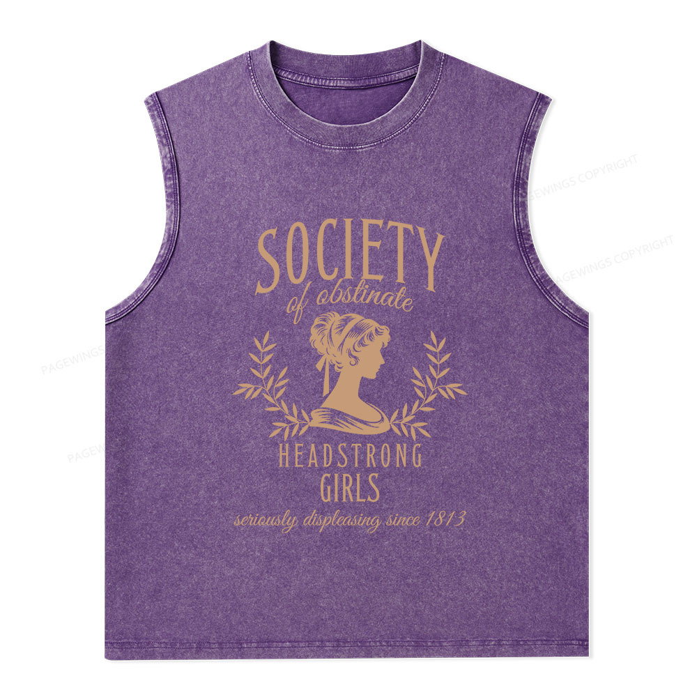 Pagewings Society Of Obstinate Headstrong Girls Unisex Washed Tank Top