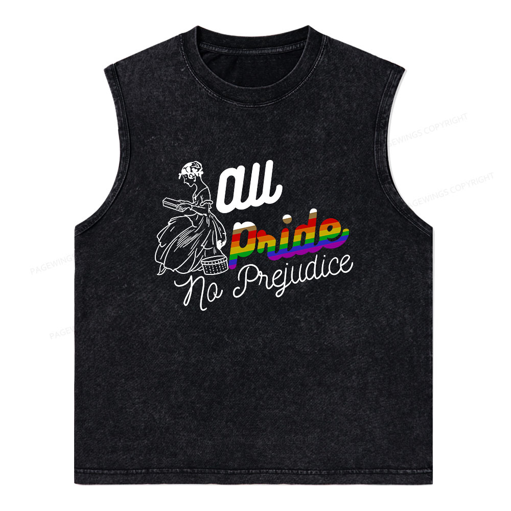 Pagewings All Pride No Prejudice Unisex Washed Tank Top