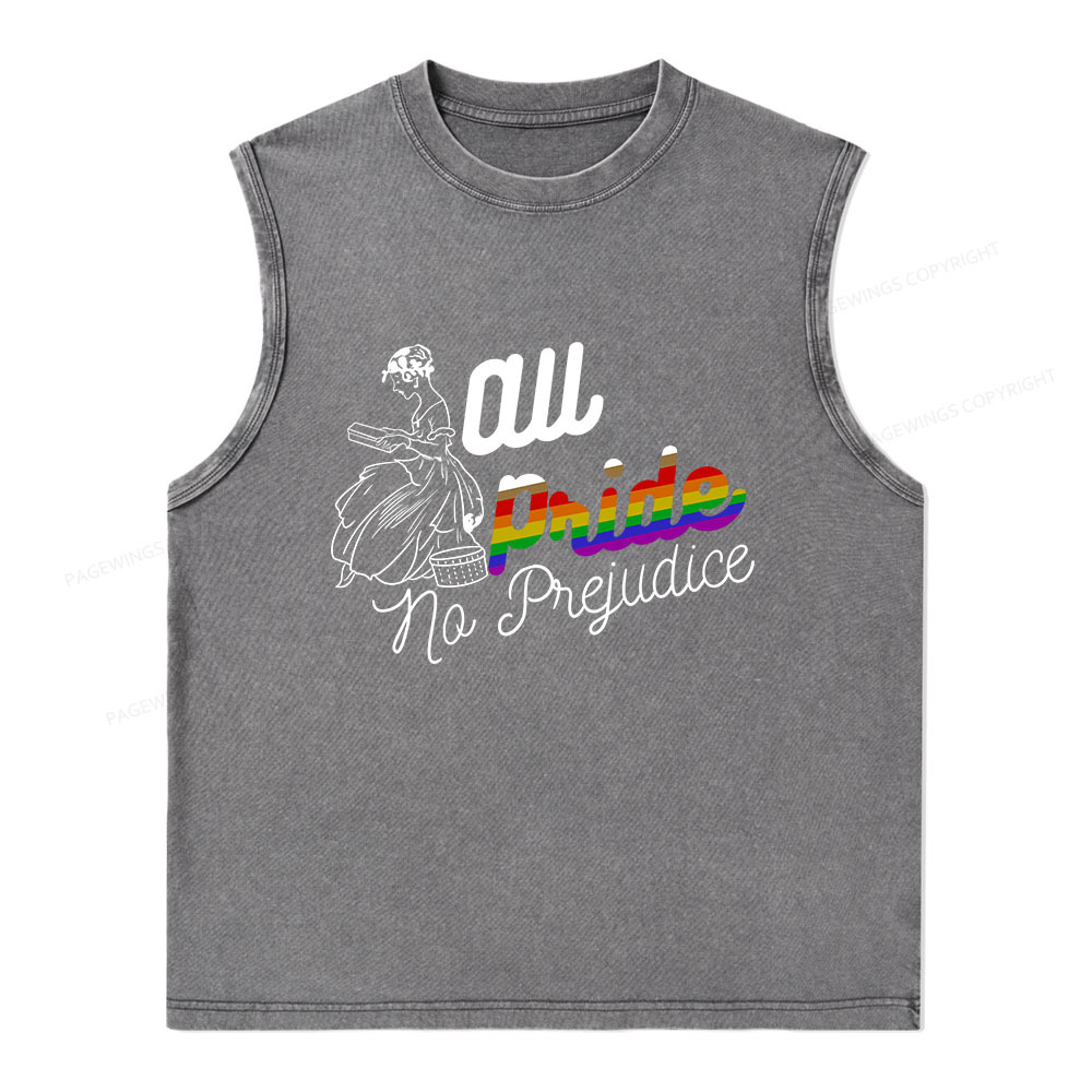 Pagewings All Pride No Prejudice Unisex Washed Tank Top
