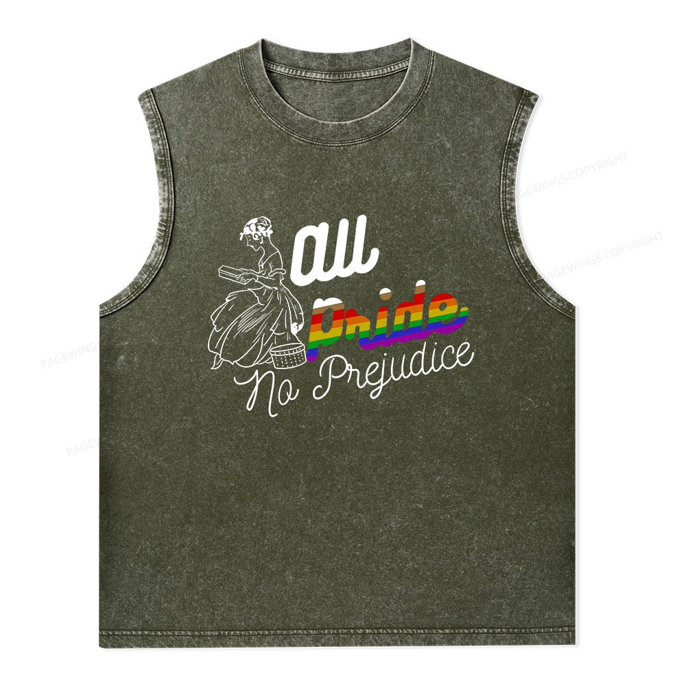 Pagewings All Pride No Prejudice Unisex Washed Tank Top