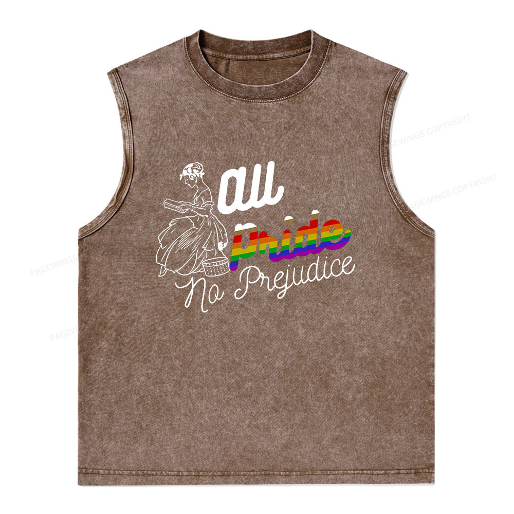 Pagewings All Pride No Prejudice Unisex Washed Tank Top