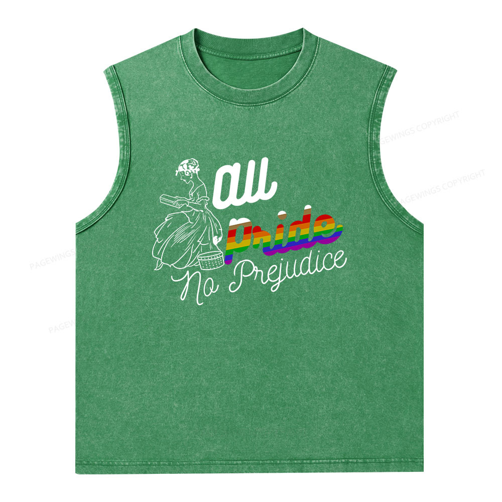 Pagewings All Pride No Prejudice Unisex Washed Tank Top