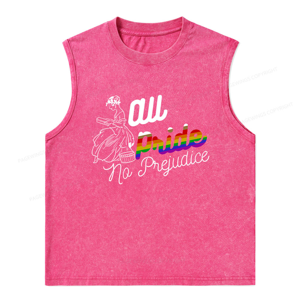Pagewings All Pride No Prejudice Unisex Washed Tank Top
