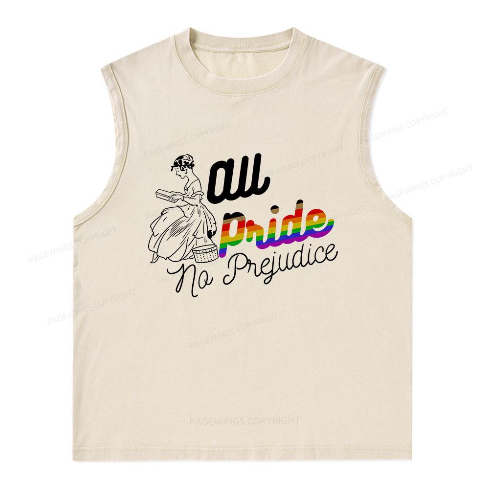 Pagewings All Pride No Prejudice Unisex Washed Tank Top
