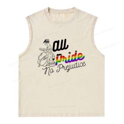 Pagewings All Pride No Prejudice Unisex Washed Tank Top
