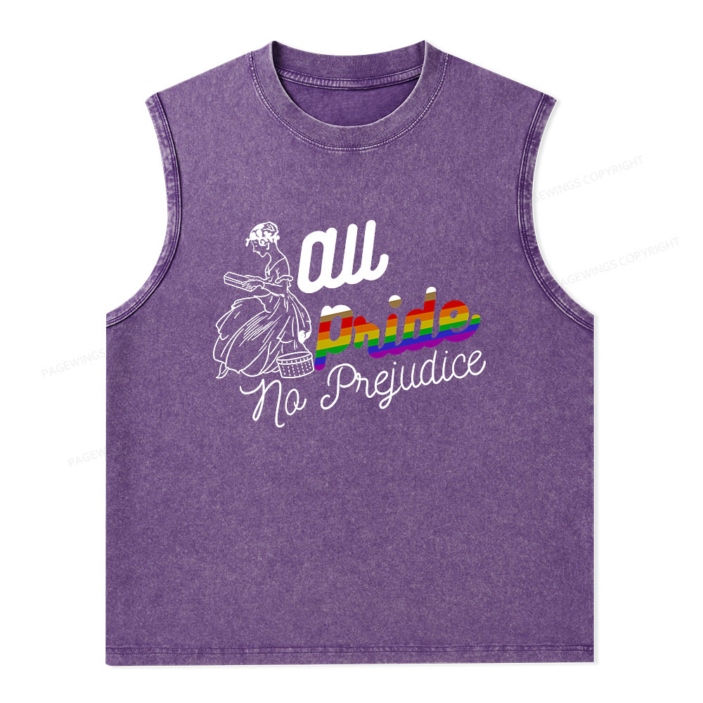 Pagewings All Pride No Prejudice Unisex Washed Tank Top