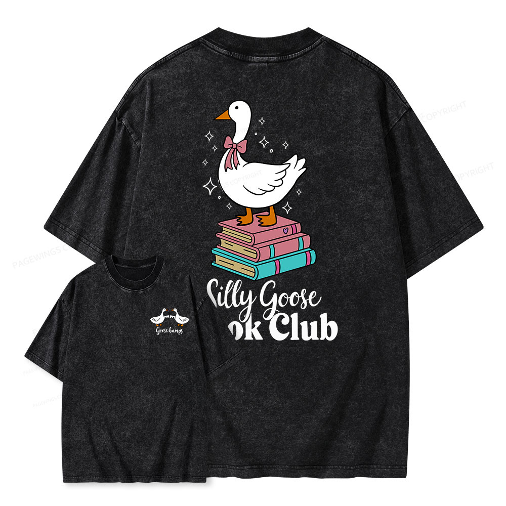 Pagewings Silly Goose Book Club Unisex Washed T-shirt