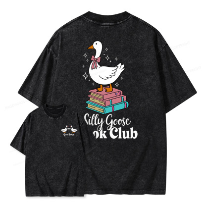 Pagewings Silly Goose Book Club Unisex Washed T-shirt