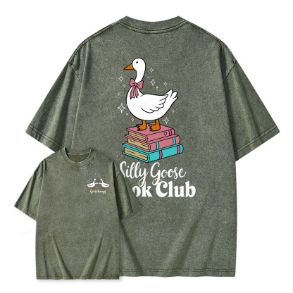 Pagewings Silly Goose Book Club Unisex Washed T-shirt