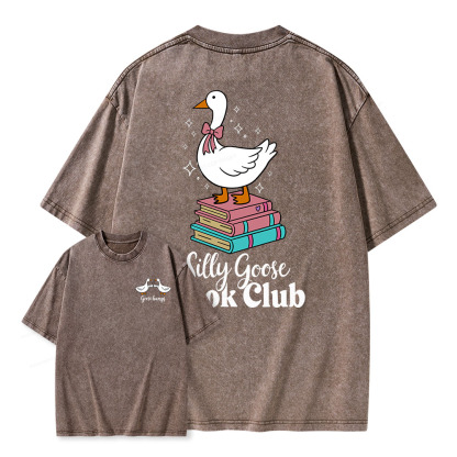 Pagewings Silly Goose Book Club Unisex Washed T-shirt