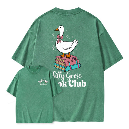 Pagewings Silly Goose Book Club Unisex Washed T-shirt