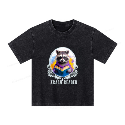 Pagewings Trash Reader Unisex Kids Washed T-shirt