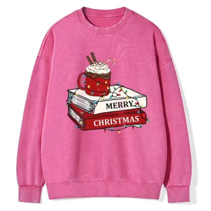 Pagewings   Merry Christmas Unisex Washed Sweatshirt