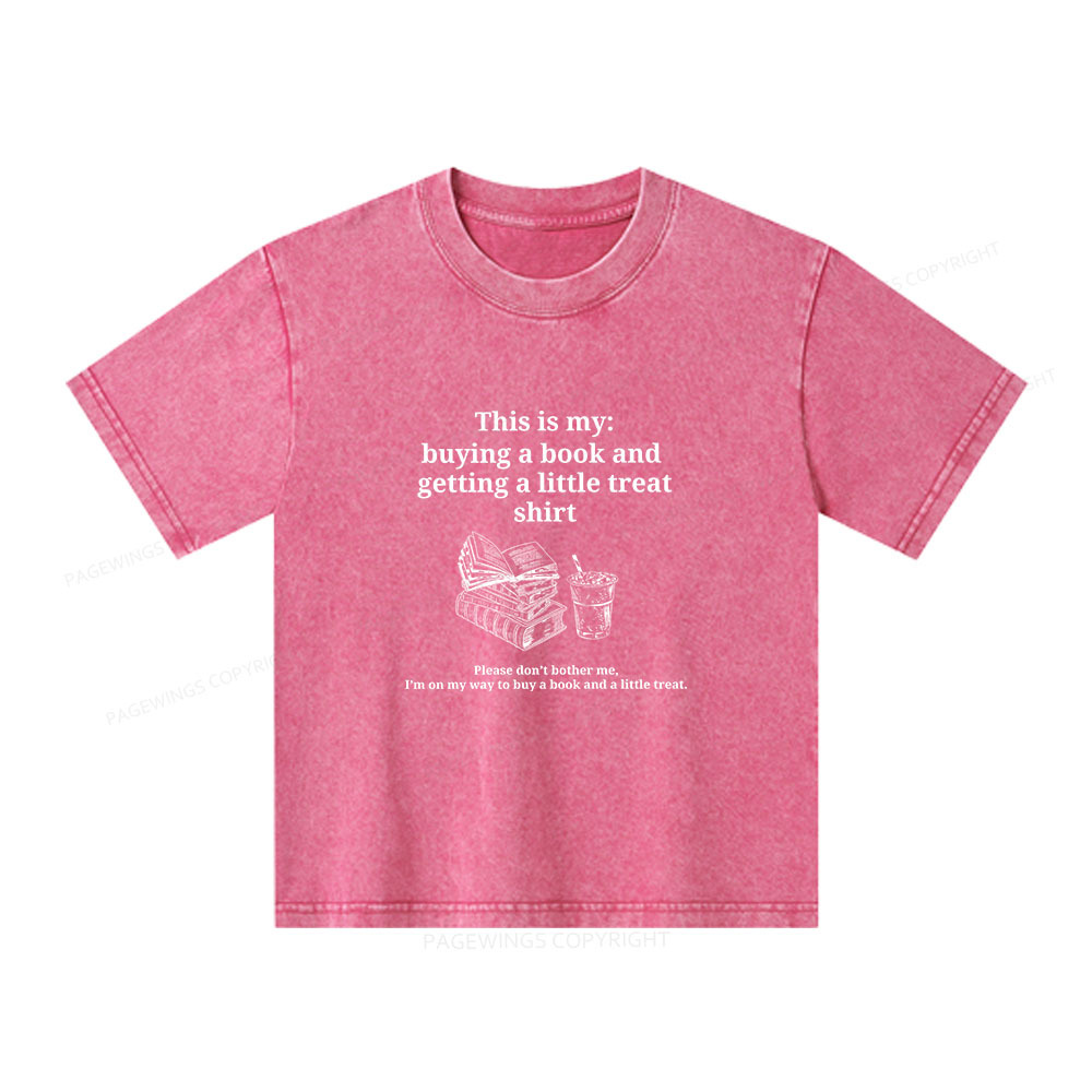 Pagewings Buying A Book And Getting A Little Treat Unisex Kids Washed T-shirt