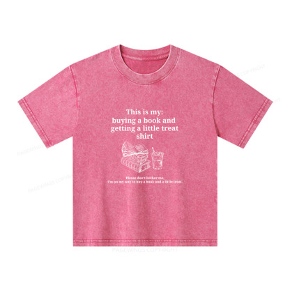 Pagewings Buying A Book And Getting A Little Treat Unisex Kids Washed T-shirt